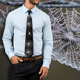Halloween Spindelnät Svart Herrhalsduk Slips