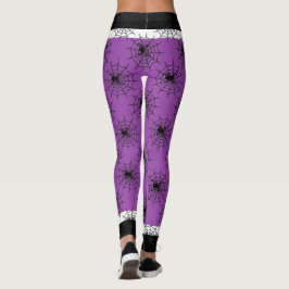 Halloween-spindelnät svart och lila leggings