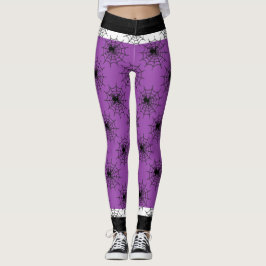 Halloween-spindelnät svart och lila leggings