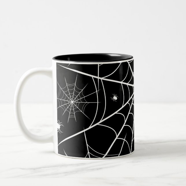 Halloween-Spindelnät Två-Tonad Mugg (Vänster)