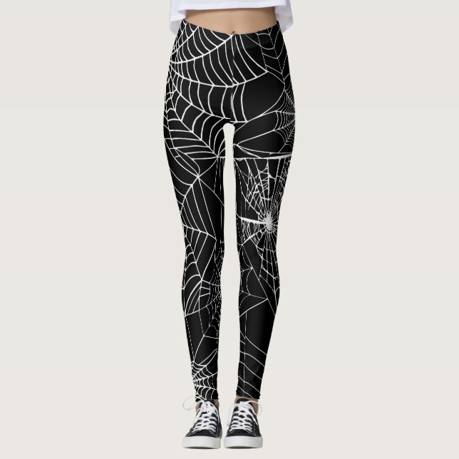 Halloween-Spindelnätet Mönster-kostym Leggings (Framsida)