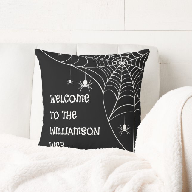 Halloween Spindelnäts Välkommen Kudde (Skapare uppladdad)