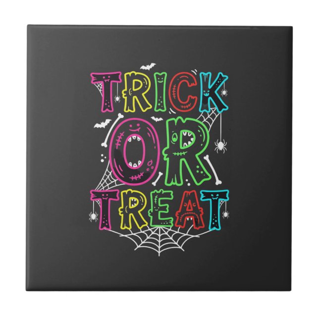 Halloween-spindelnätsdesign_1 Kakelplatta (Framsidan)