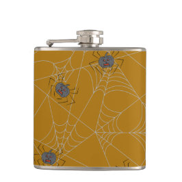 Halloween spinders webben och pumpor fickplunta