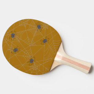 Halloween spinders webben och pumpor pingisracket