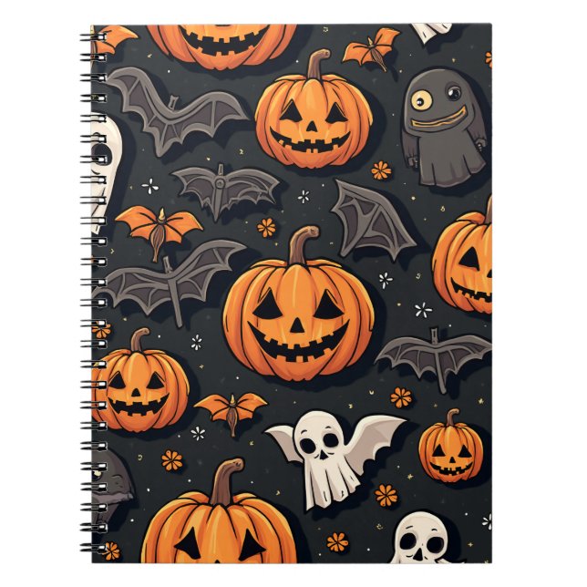 Halloween Spiral-fotopatbok Anteckningsbok (Framsidan)