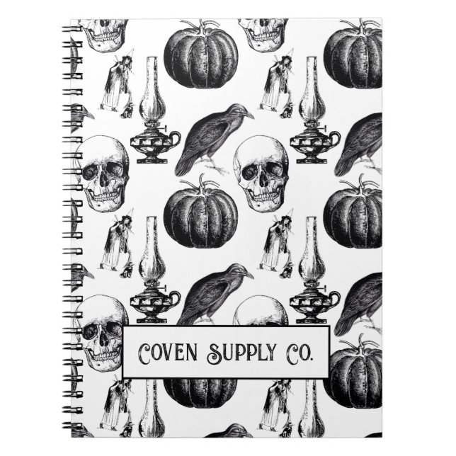 Halloween Spiral Notebook – Vintage Gothic Anteckningsbok (Framsidan)