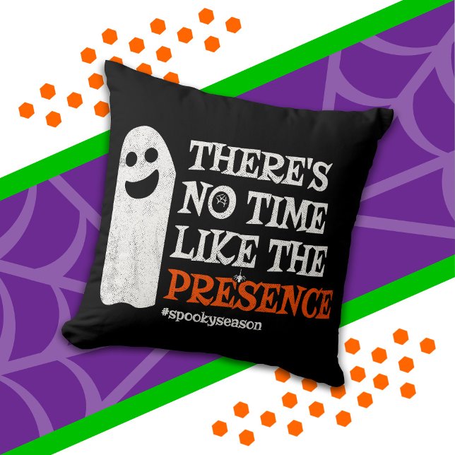 Halloween Spirit Lycklig Ghost Funny Halloween Kudde (Skapare uppladdad)
