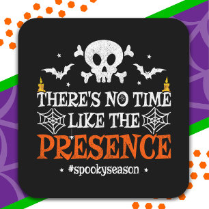 Halloween Spirit Skull Crossbone Funny Halloween Fyrkantigt Klistermärke