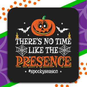 Halloween Spirit Spooky Pumpkin Funny Halloween Fyrkantigt Klistermärke