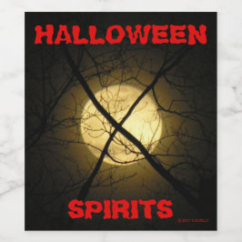 HALLOWEEN SPIRITS VINFLASKA ETIKETT