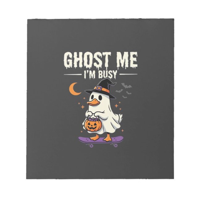 Halloween Spök Anka Skateboard Design_1 Anteckningsblock (Framsida)