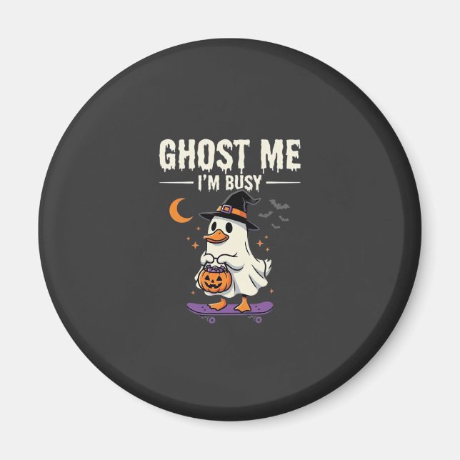 Halloween Spök Anka Skateboard Design_1 Magnet (Framsidan)