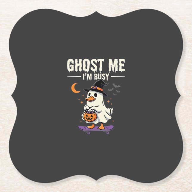 Halloween Spök Anka Skateboard Design_1 Underlägg Papper (Framsida)
