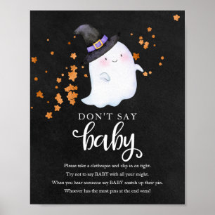 Halloween Spök Bebis Shower Tecken som Inte Säger  Poster