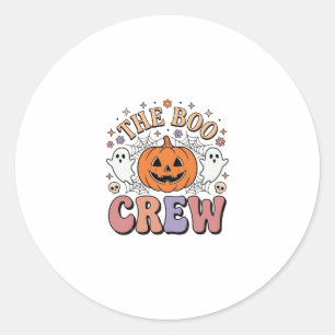 Halloween Spök Boo Besättning Söt Kuslig Vintage_1 Runt Klistermärke