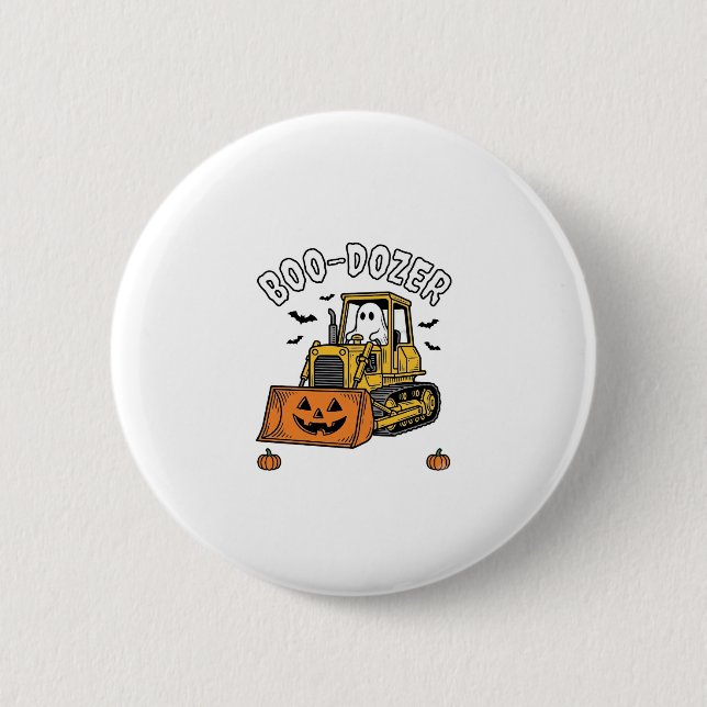 Halloween Spök Boo Dozer Rolig Bulldozer_1 Knapp (Framsida)
