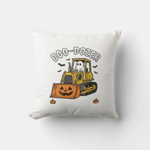 Halloween Spök Boo Dozer Rolig Bulldozer_1 Kudde