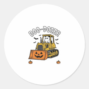 Halloween Spök Boo Dozer Rolig Bulldozer_1 Runt Klistermärke