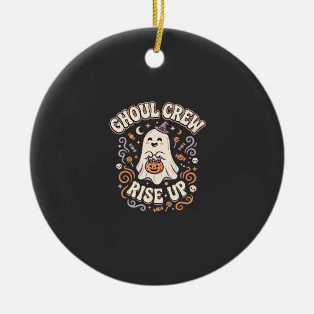Halloween Spök Ghoul Squad Julgransprydnad Keramik (Framsidan)