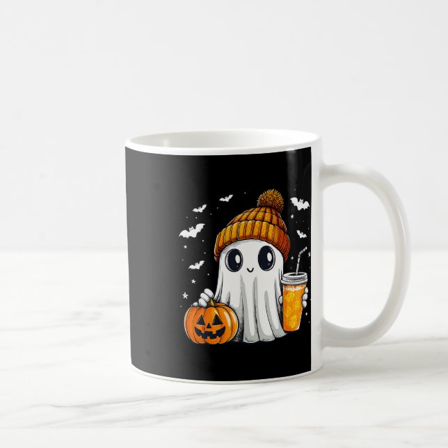 Halloween Spök Halloween Pumpa Kryddad Latte Höst  Kaffemugg (Höger)