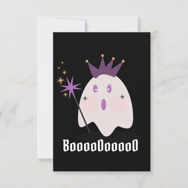 Halloween Spök Lyxprinsessa Boooooooo Kort (Framsida)