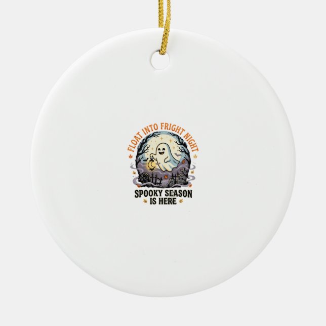 Halloween Spök Månparad Julgransprydnad Keramik (Framsidan)