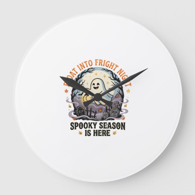 Halloween spök-månparad stor klocka (Framsida)