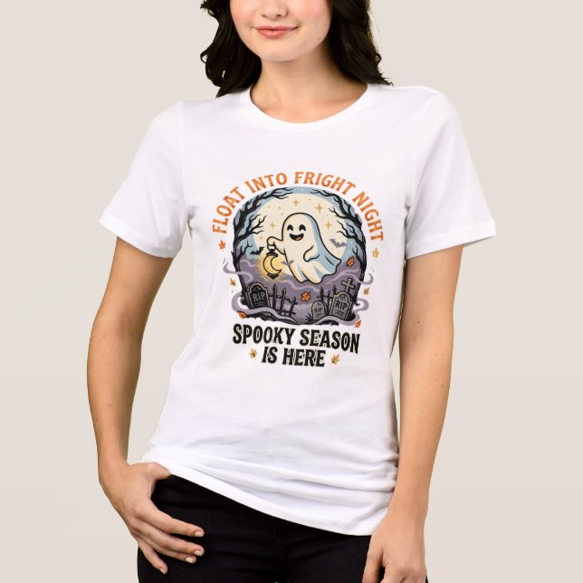 Halloween Spök Månparad T Shirt (Framsida)