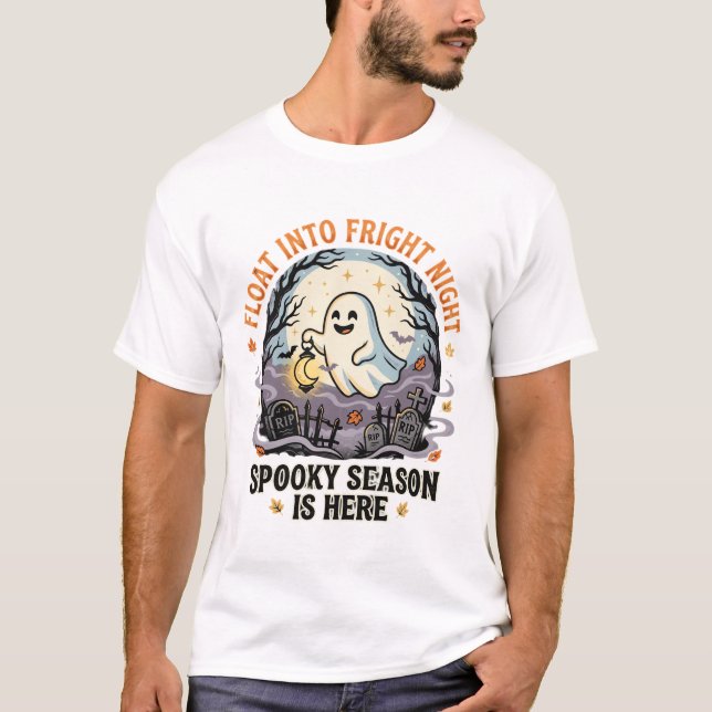 Halloween Spök Månparad T Shirt (Framsida)
