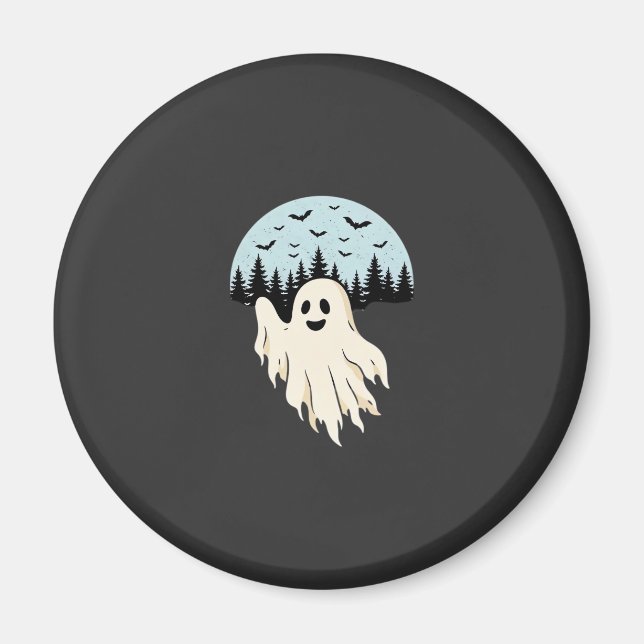 Halloween Spök Månskogs Design_1 Magnet (Framsidan)