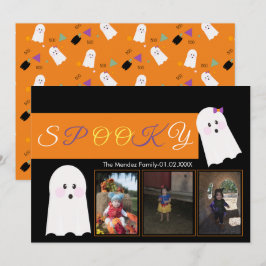 Halloween spök-mönster collage fotokort julkort