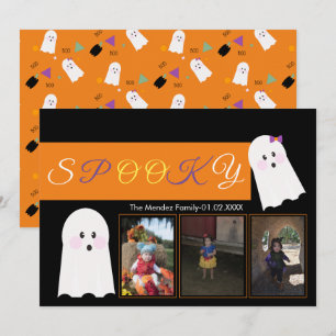 Halloween spök-mönster collage fotokort julkort