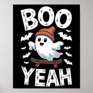 Halloween spök skateboard Boo Yeah kostym pojkar K Poster