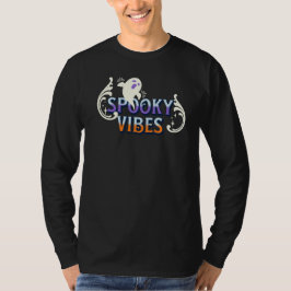 Halloween Spök skrämmande vibbar typografi bokstav T Shirt
