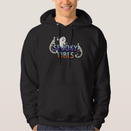 Halloween Spök Skumma Vibrationer Typografi Boksta Hoodie
