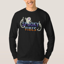Halloween Spök Skumma Vibrationer Typografi Boksta T Shirt
