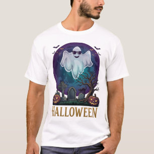 Halloween-spök-sunglasar Lila Måne Kyrkogård_1 T Shirt