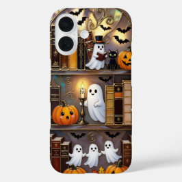 Halloween Spök Telefonskal Pumpa Katt Bokhylla