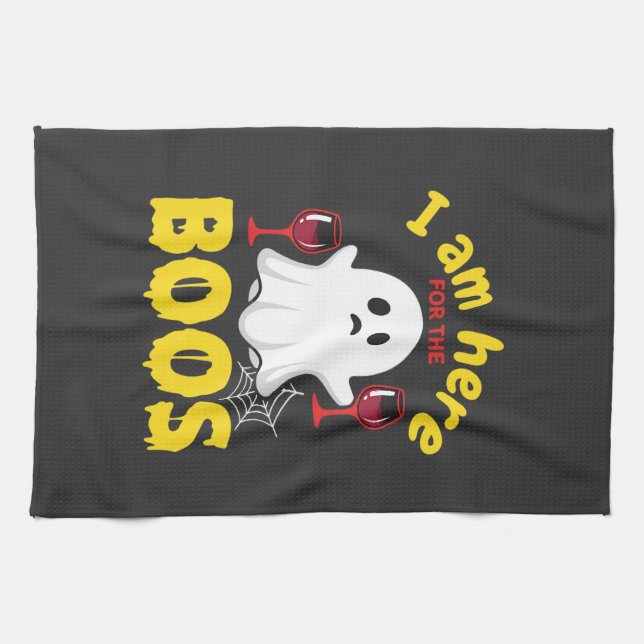 Halloween Spök Vin Boos Design Kökshandduk (Horisontell)