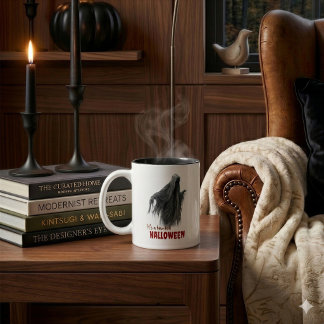 Halloween-spökaccentuerad kaffemugg