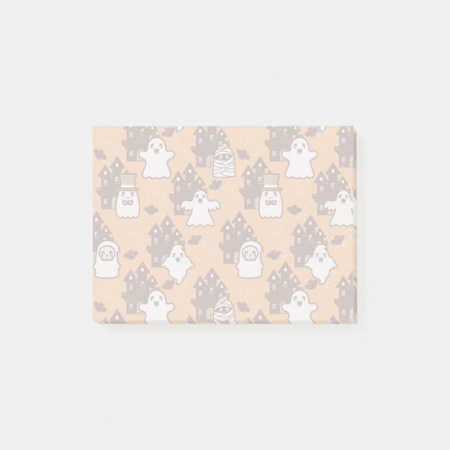 Halloween spökade hus post-it block (Framsida)