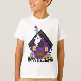 Halloween spökade t-skjortan för husungehelgdag tee