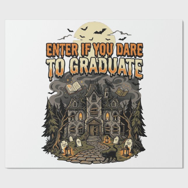 Halloween Spökakademi Natt Presentpapper (Platt)