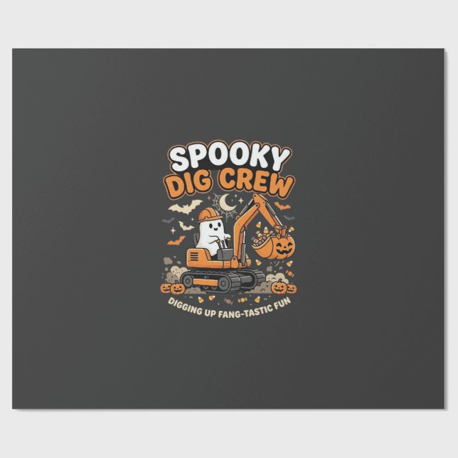 Halloween Spökaktiga Gräv Crew Presentpapper (Platt)