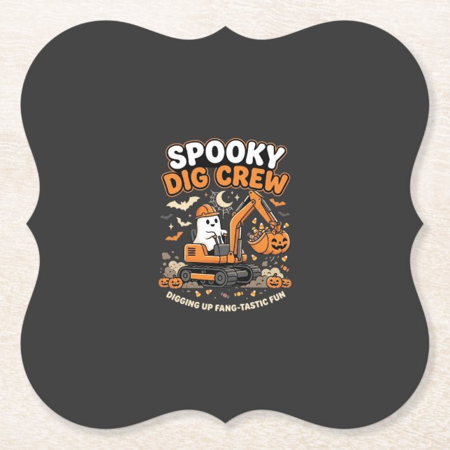 Halloween Spökaktiga Gräv Crew Underlägg Papper (Framsida)