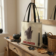 Halloween-spökande höstmarknadstaska