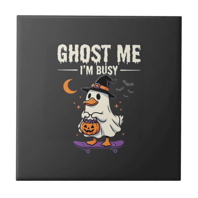 Halloween Spökanka Skateboard-design_1 Kakelplatta (Framsidan)