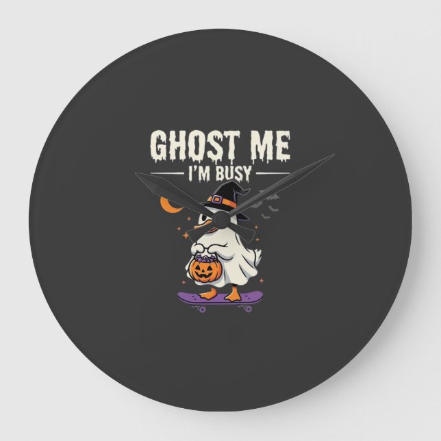Halloween Spökanka Skateboard-design_1 Stor Klocka (Framsida)