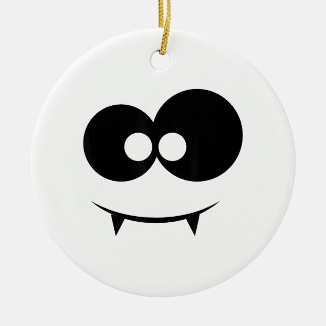 Halloween Spökansikte  Julgransprydnad Keramik (Framsidan)